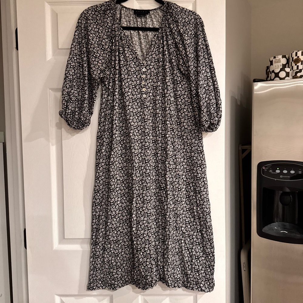 Hatch Black and White Puff Sleeve Sundress